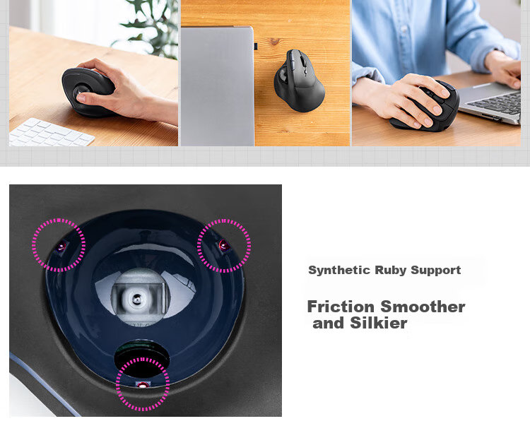 Беспроводная мышь SANWA, эргономичная вертикальная, двойной режим 2.4G + Bluetooth, бесшумные кнопки, перезаряжаемая, для средней и большой руки