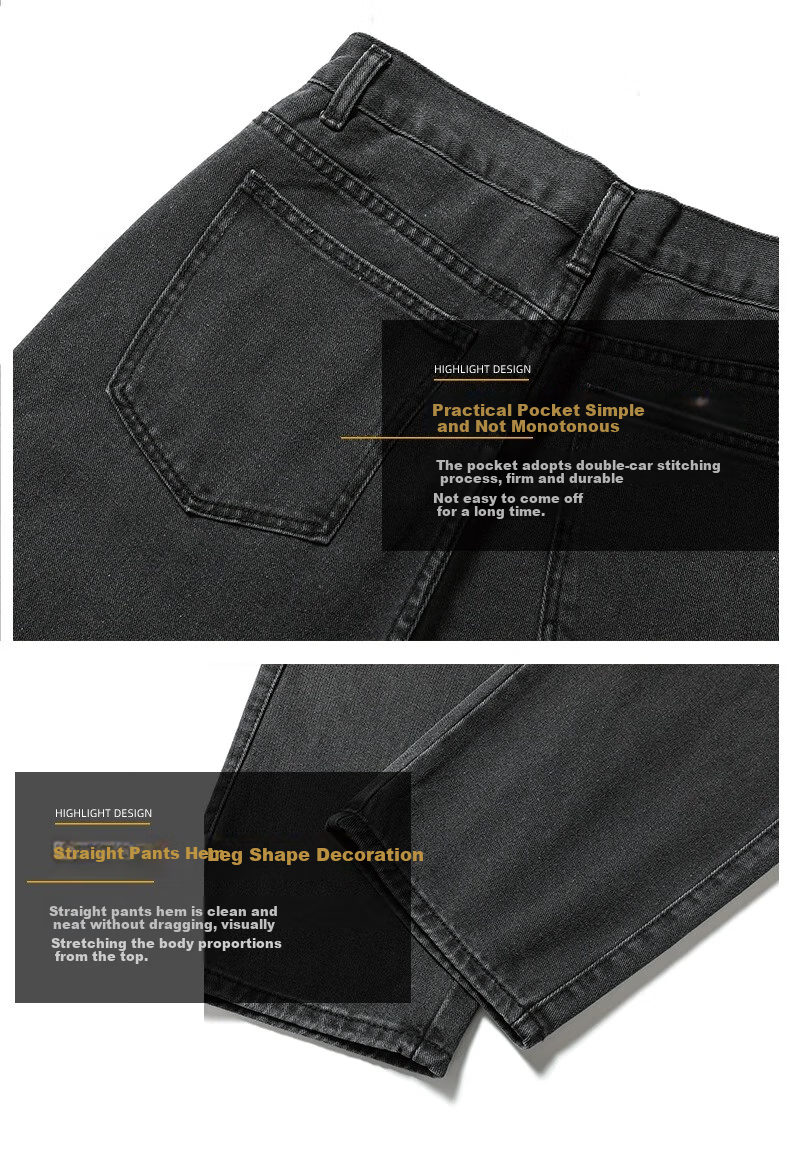 Джинсы Dingfengbaoluo Vintage Washed Jeans для мужчин, с вышивкой, свободные, широкие, прямые, повседневные, DFS819, черные, 3XL