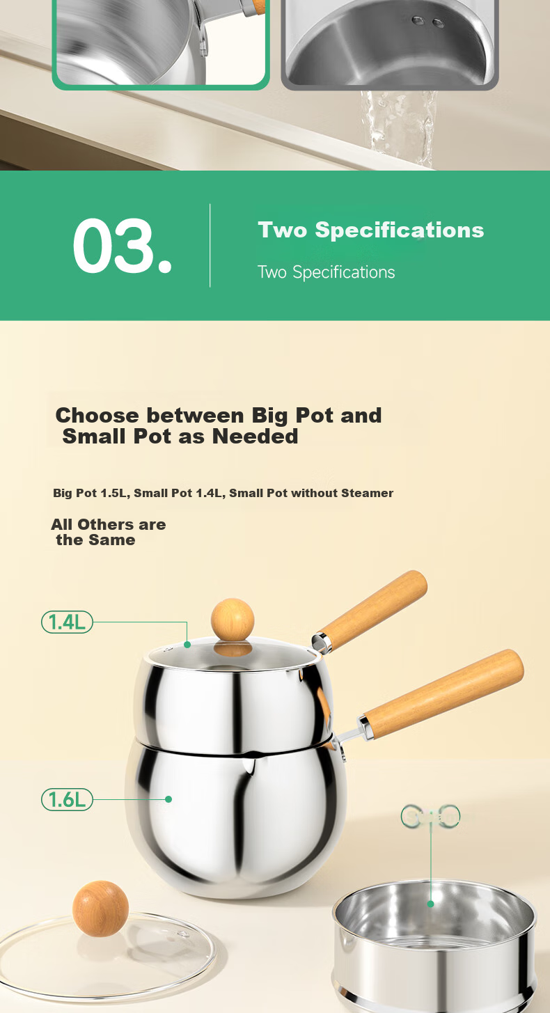 Молоковарка PLODON из нержавеющей стали 316L, 1.5 л, с крышкой, для детского питания