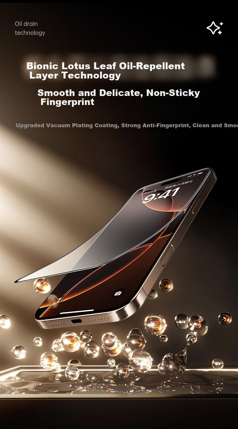 Защитное стекло ESR для iPhone 16 Pro Max, HD, антиотпечатки, полное покрытие, противоударное, 2 шт.