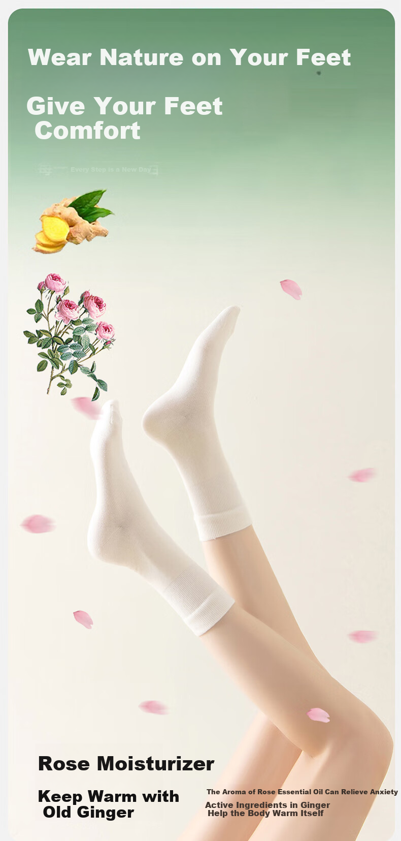 Носки Mianwuqi Rose Old Ginger, женские, из чистого хлопка, средней длины, антибактериальные, дезодорирующие, длинные, черные и белые, 5 пар