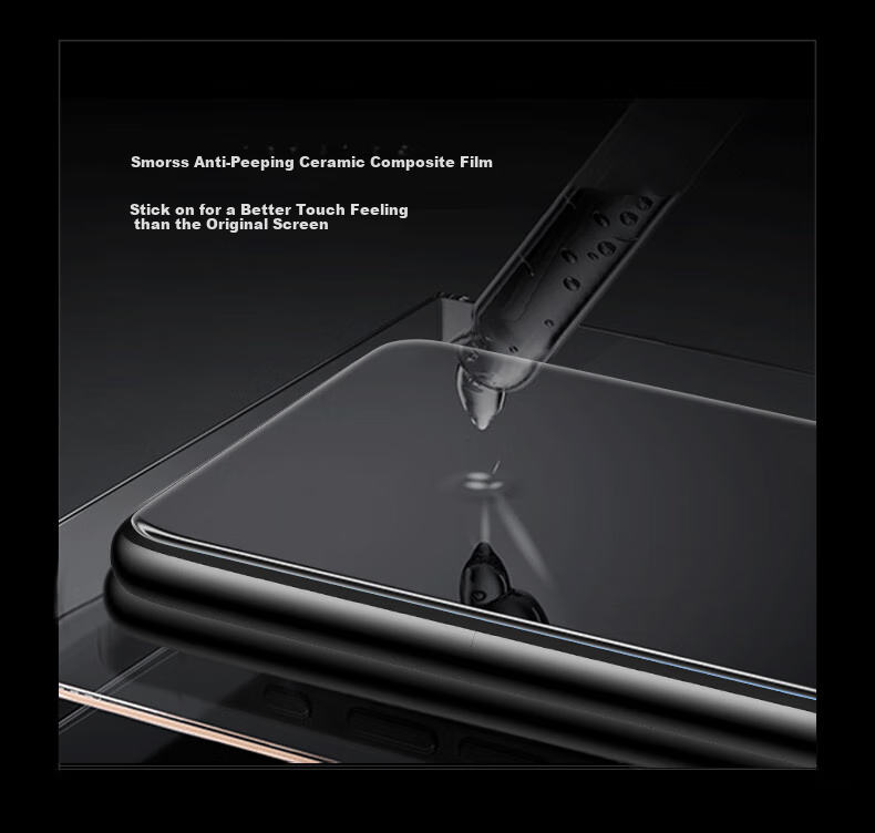 Защитная керамическая пленка Smorss для Huawei Mate 60 Pro/Pro+ / RS, антишпионская, 28°, гладкая, устойчивая к отпечаткам пальцев