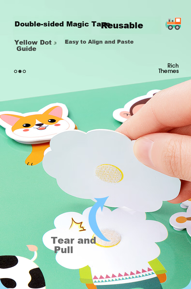 Книжка-игрушка YSR Quiet Sticker Book, развивающая, для детей от 0 до 1 года, для тренировки концентрации, 52 страницы