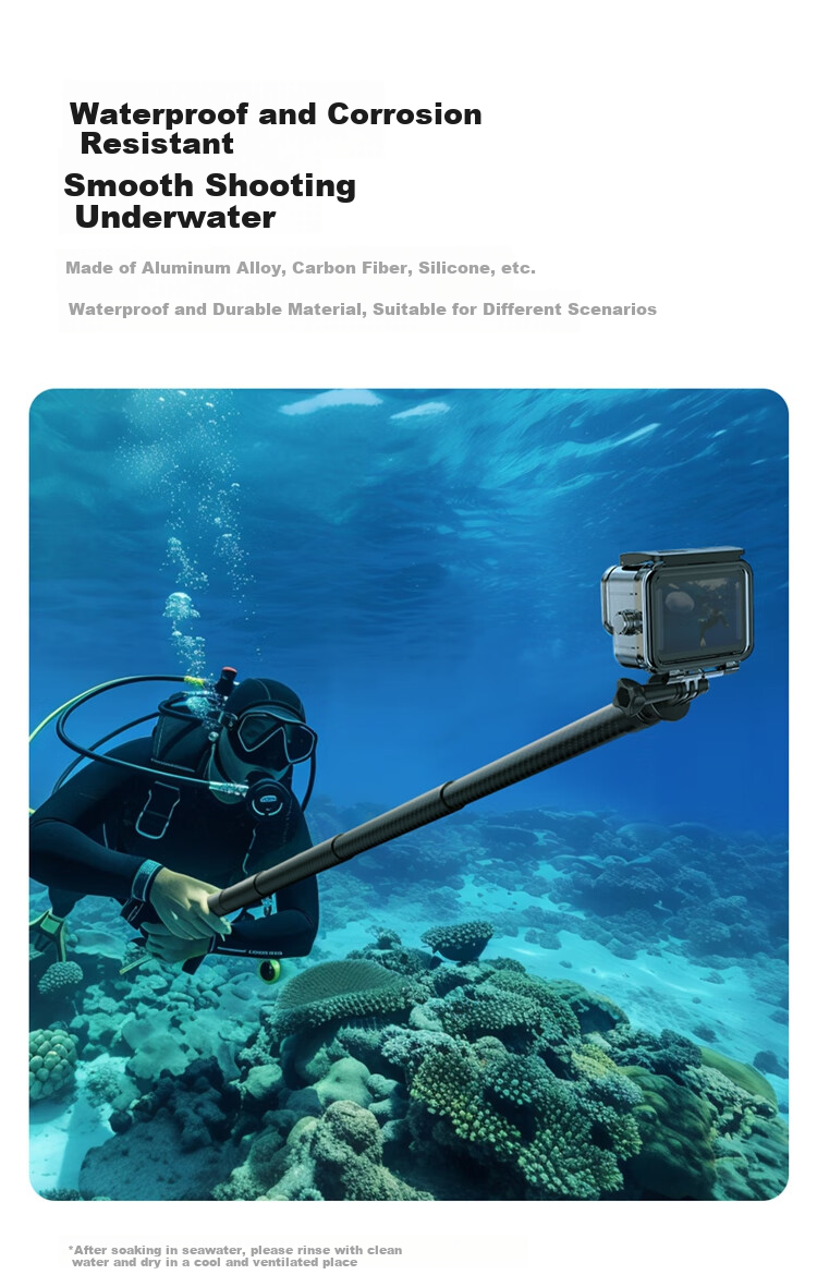 Ulanzi VL02 Селфи-палка из углеродного волокна, 2.7 метра, для панорамных камер Insta360 X4 X3, экшн-камер GoPro, аксессуар для фотосъемки