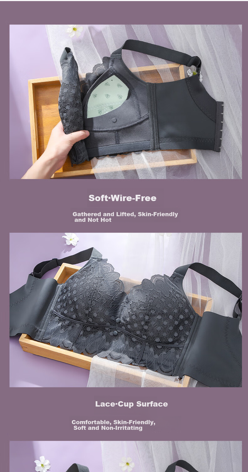 Бюстгальтер LangSha Plus Size, тонкий, push-up, антигравитационный, для женщин с большой грудью, минимизирующий, с боковой поддержкой, темно-зеленый, 100CD