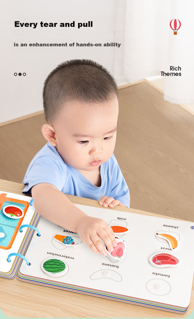 Книжка-игрушка YSR Quiet Sticker Book, развивающая, для детей от 0 до 1 года, для тренировки концентрации, 52 страницы