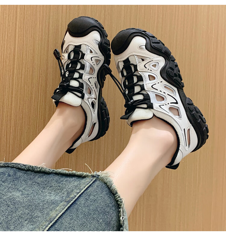 Женские аквашузы Luji, сандалии в стиле Crocs, пляжная обувь, обувь для ходьбы по воде, повседневная обувь, утолщенная нескользящая подошва, черные, размер 37