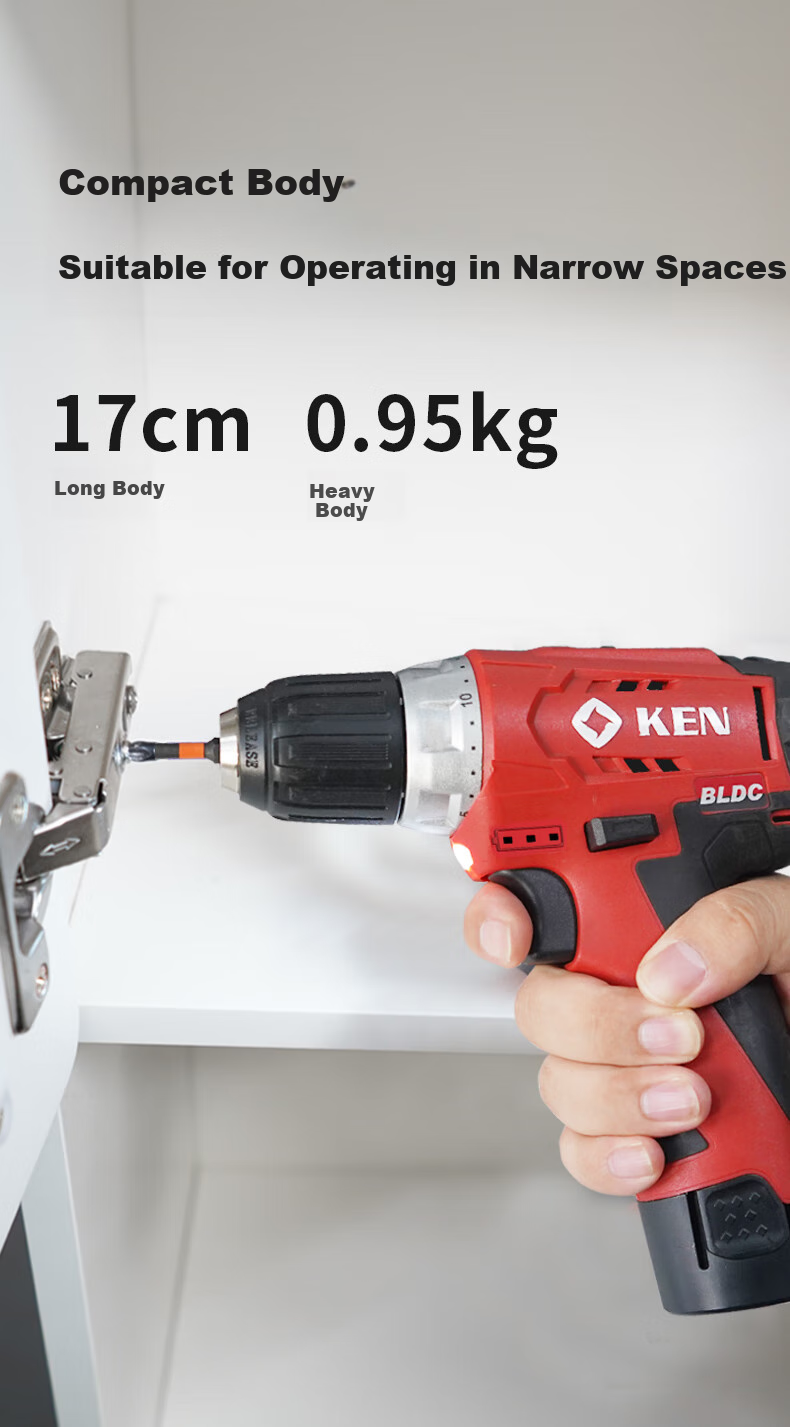 Аккумуляторная дрель KEN BL7212-Z, бесщеточная, 12 В, без аккумулятора