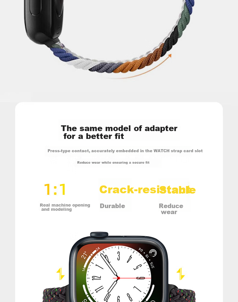 Ремешок Baking для Apple Watch S11/S10/SE/Ultra3/Watch S9/8/7/6/5/4, нейлоновый плетеный с магнитной застежкой, мультиколор