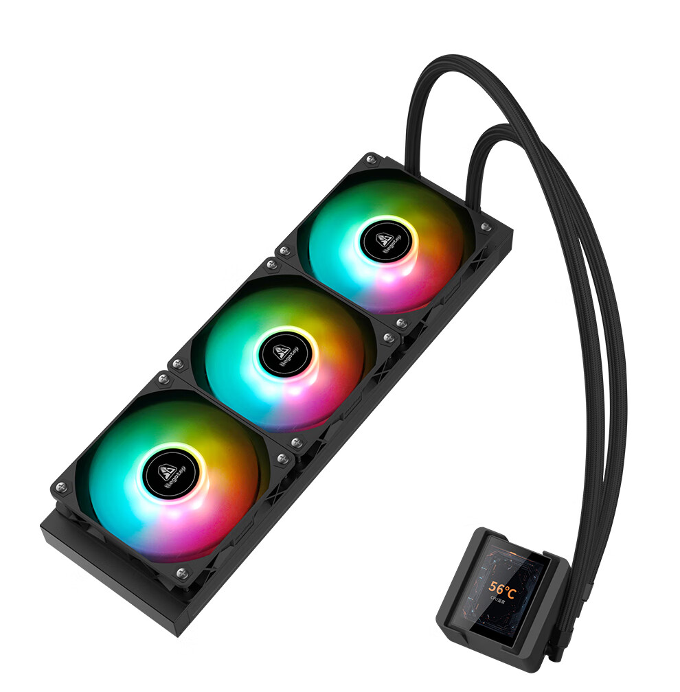 Система жидкостного охлаждения Segotep Ice Cool 360, черная, с LCD-экраном 2.4 дюйма, ARGB, поддержка Intel/AMD