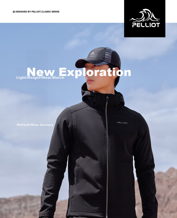 Pelliot Outdoor Soft Shell Jacket for Men And Women, Autumn And Winter Hiking Mountaineering Windproof Water-Resistant Coat 125106015 Pink S