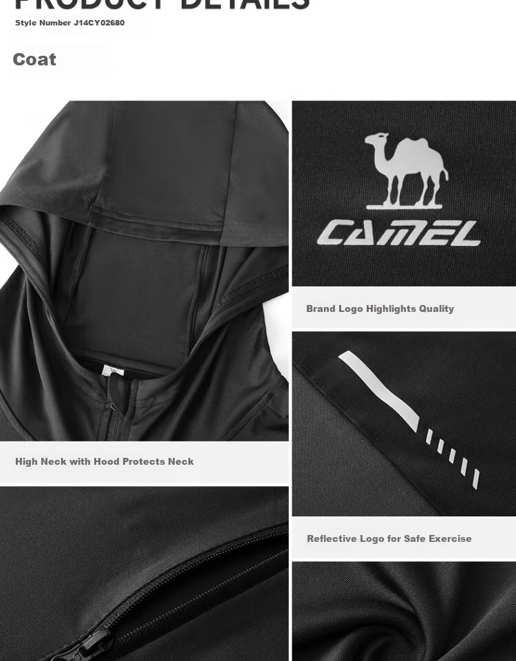CAMEL Fitness Пятикомпонентный спортивный костюм для мужчин, быстросохнущий, для бега и тренировок, черный, размер XL