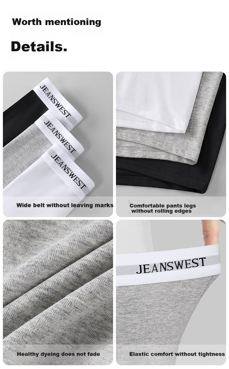 Мужские боксеры JEANSWEST, 3 шт., хлопок 95%, размер 3XL (130-150 Jin), белый + серый + черный