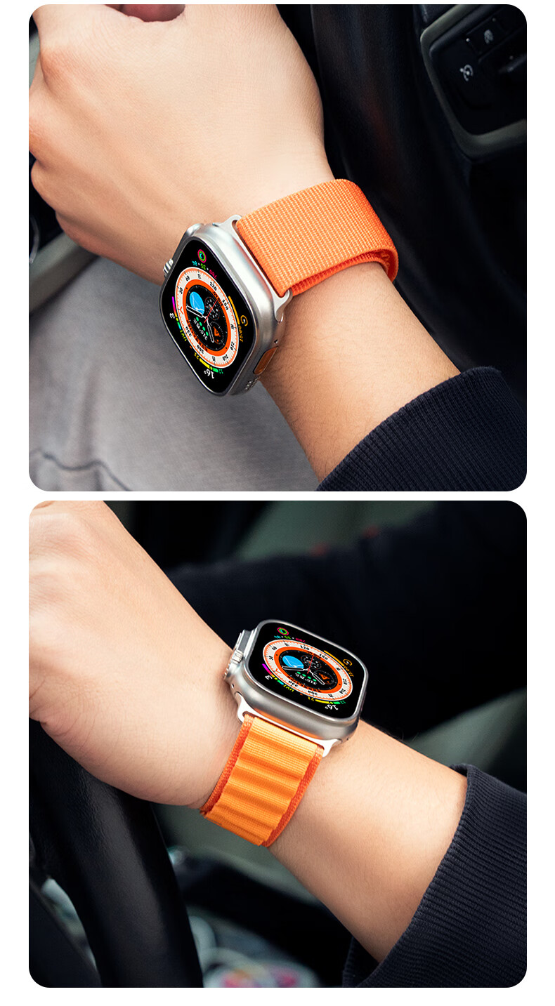 Ремешок Weiqiantu для Apple Watch Ultra 2/SE/9/8/7/6/5/4/3/2/1, нейлоновый спортивный, 44/45/49 мм, оливковый