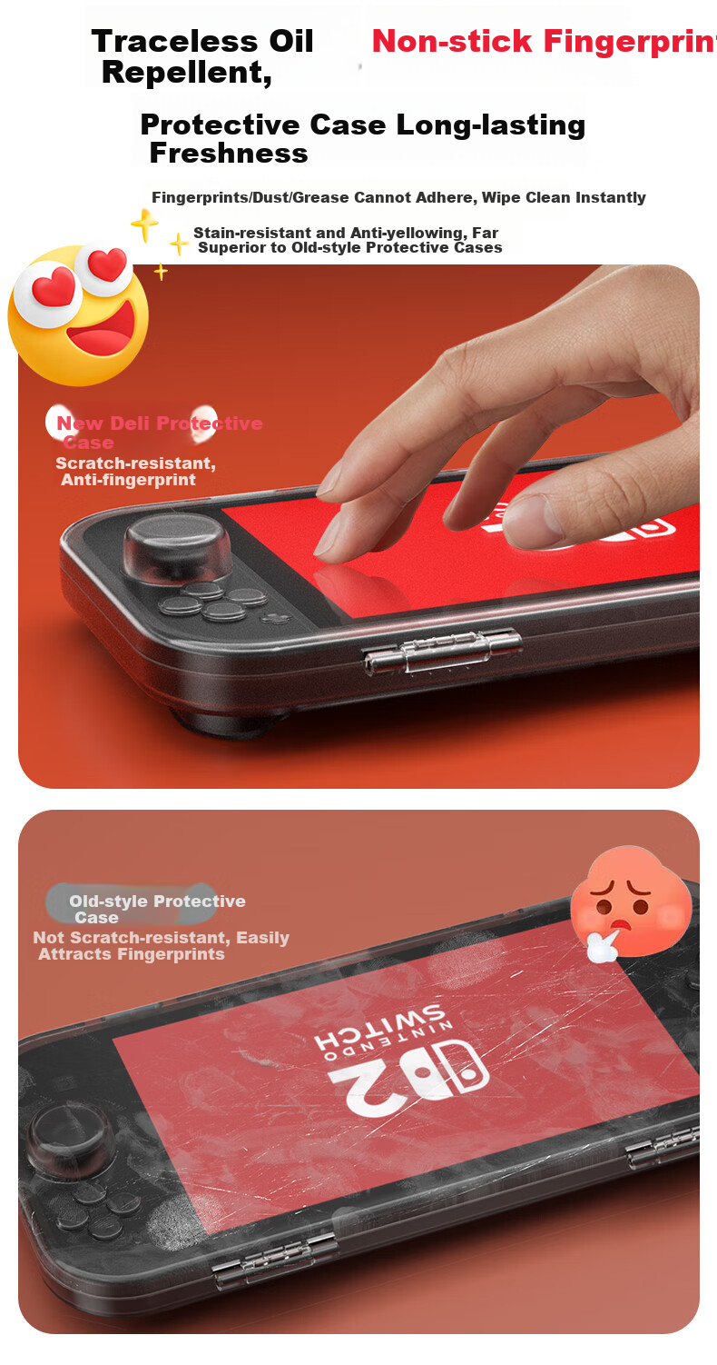 Защитный чехол NEWDERY для Nintendo Switch 2, прозрачный, ударопрочный, портативный, с ремешком, для хранения, аксессуар второго поколения