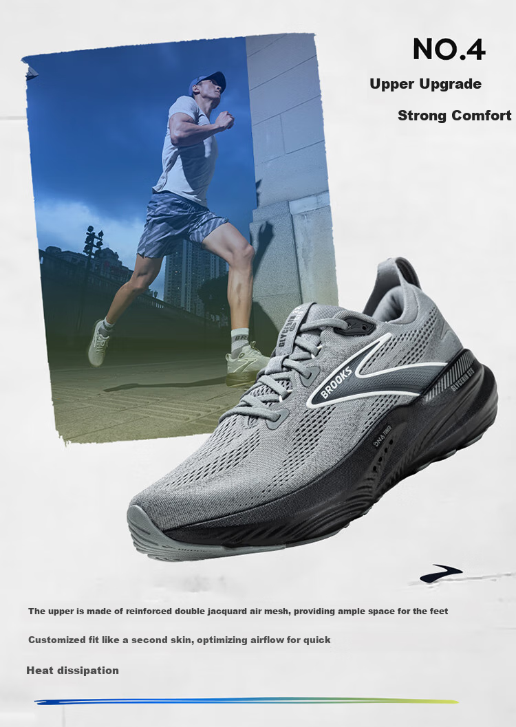 Мужские кроссовки Brooks Glycerin GTS 22 для бега, черные, размер 44.5