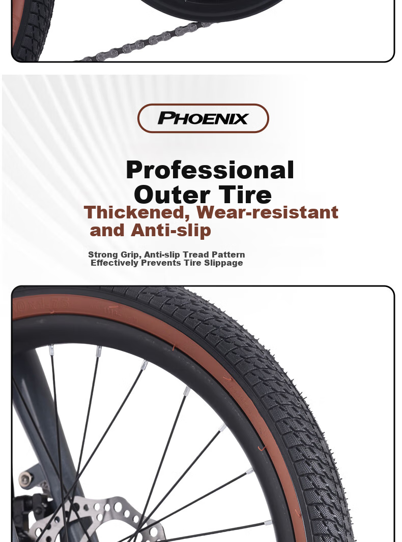 Phoenix Складной велосипед для взрослых, алюминиевая рама, 7 скоростей Shimano, не требует сборки, портативный, 20-дюймовые колеса