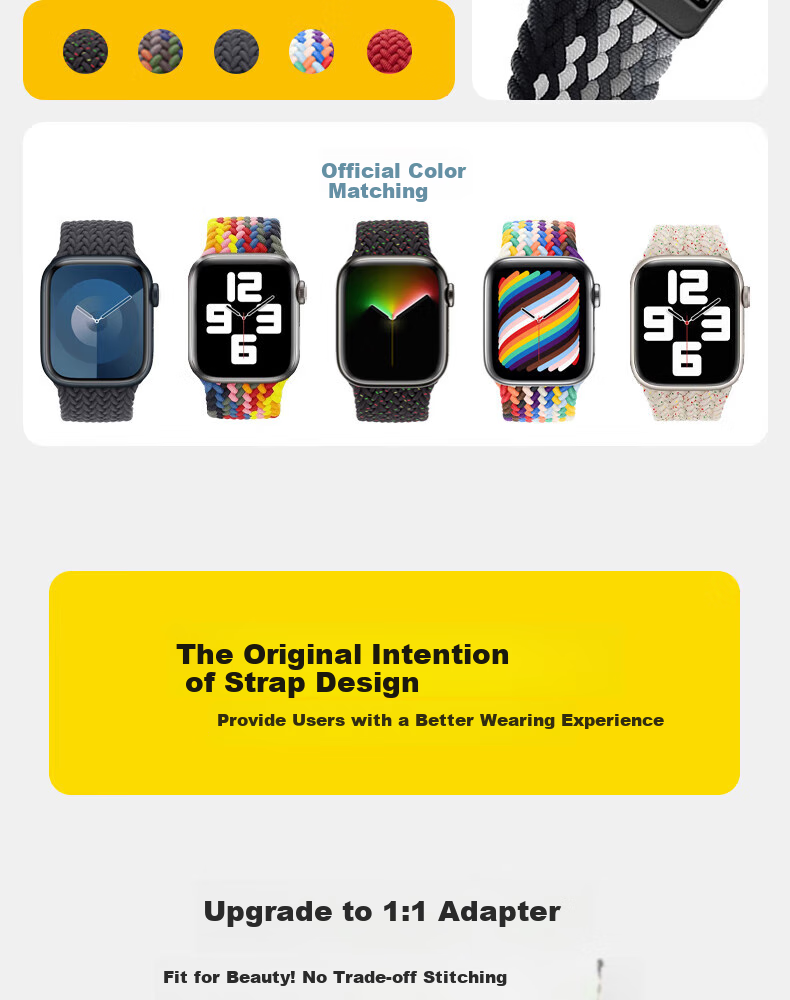 Ремешок Baking для Apple Watch S11/S10/SE/Ultra3/Watch S9/8/7/6/5/4, нейлоновый плетеный с магнитной застежкой, мультиколор