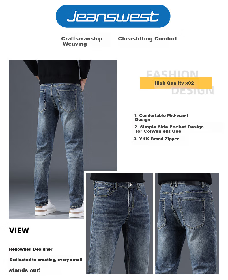 Джинсы Jeanswest мужские, прямые, размер 36, темно-синие