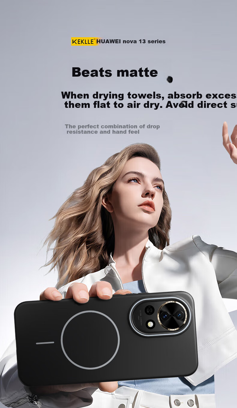 KEKLLE Магнитный беспроводной зарядный чехол для Huawei Nova 13 Pro, матовый противоударный защитный чехол с магнитной беспроводной зарядкой, цвет "Вишневый цвет"
