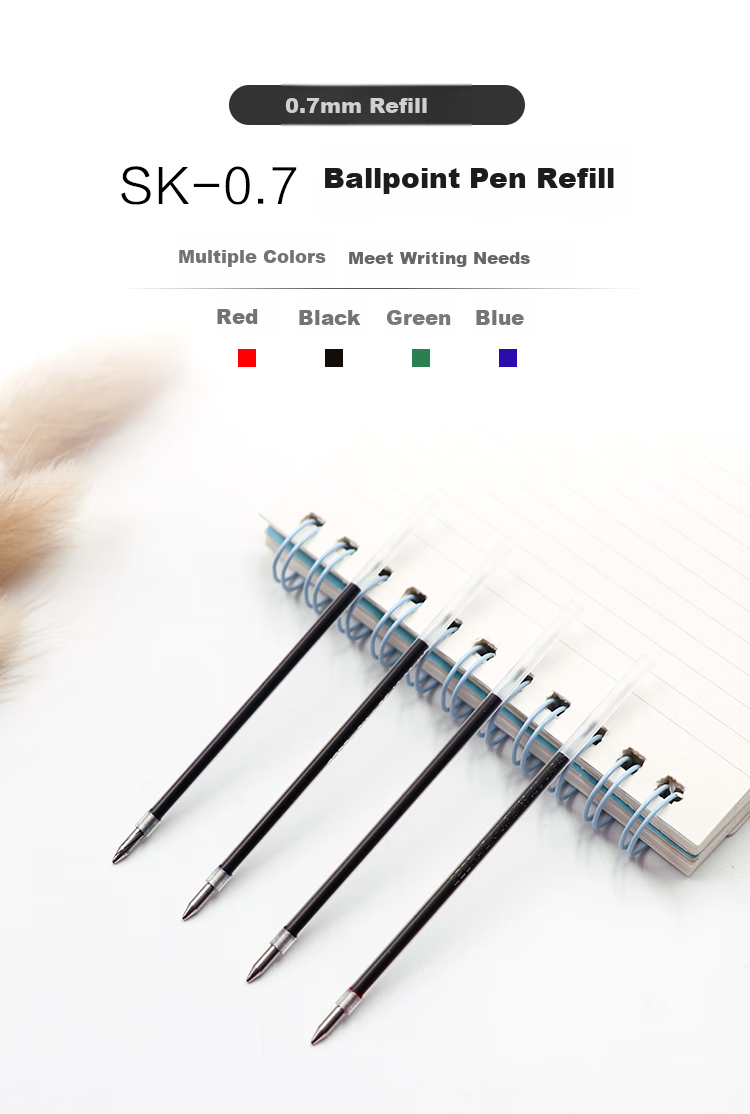 Стержень для шариковой ручки ZEBRA BR-6A, 0.7 мм, красный, 10 шт.