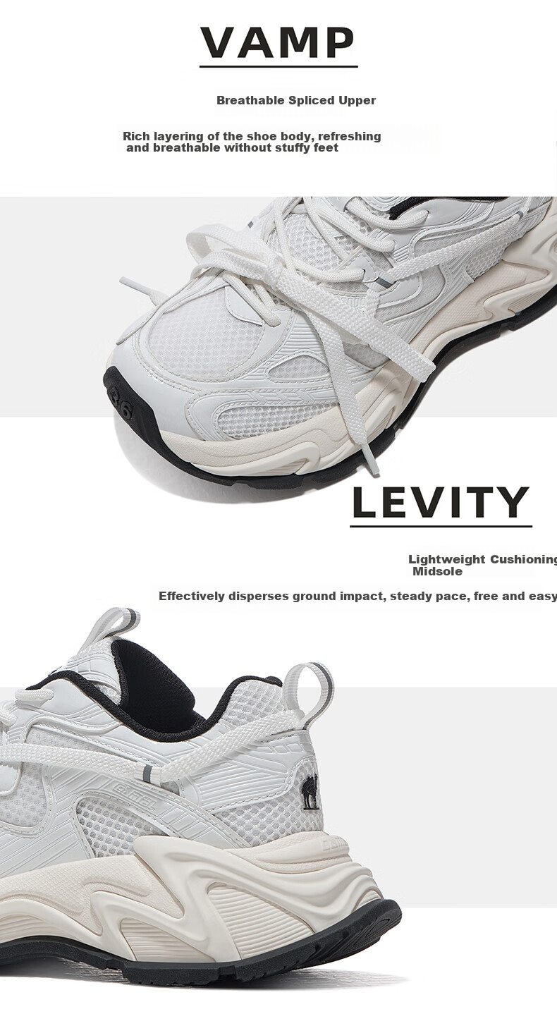 Мужские кроссовки CAMEL Galaxy Sports, дышащие, на толстой подошве, увеличивающие рост, повседневные, модель X15B30L4037, черно-белые, размер 42
