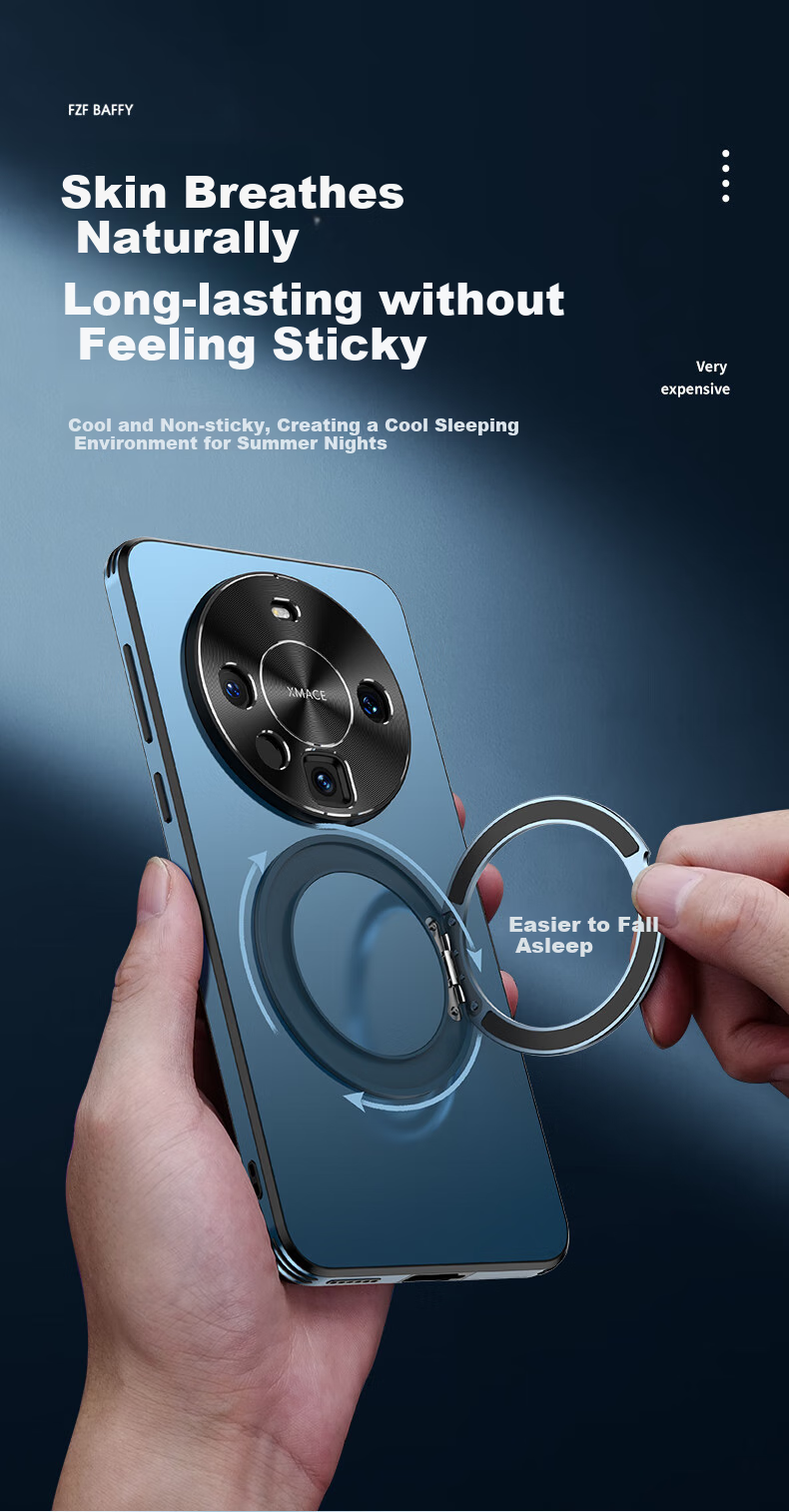 Чехол для Huawei Mate60 Pro/Pro+ Aimeichen с вращающимся кронштейном и защитой камеры, черный, силикон