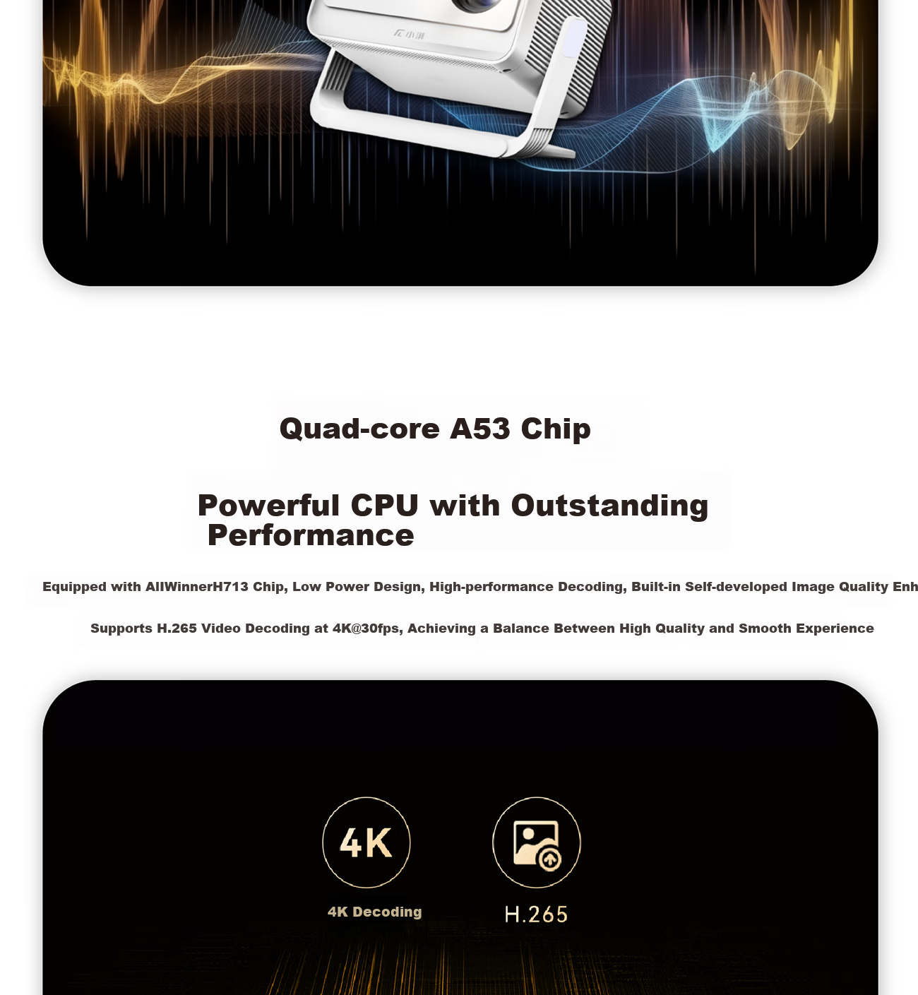 Портативный проектор Xiaopai Q5Pro, True 1080P HD Smart Portable Home Theater