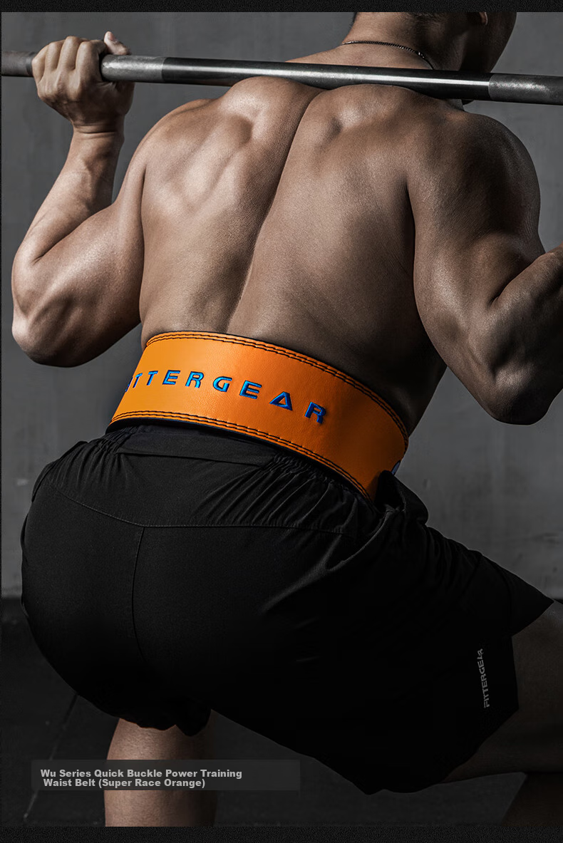 Пояс для пауэрлифтинга FITTER GEAR, для силовых тренировок, быстрая застежка, защита поясницы, мужской, размер XL, оранжевый