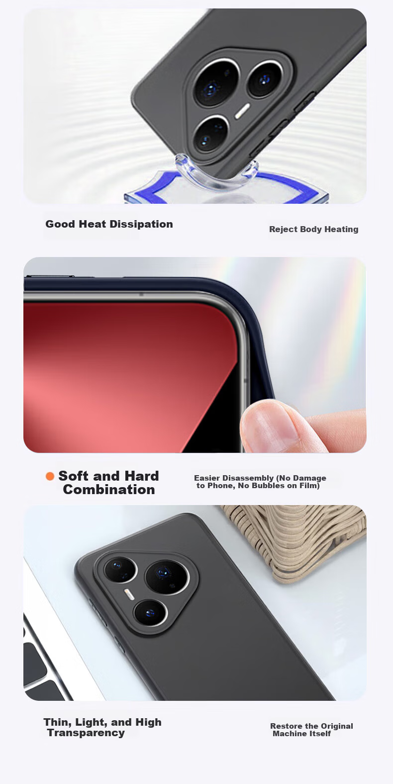 Чехол Stiger [Skin-Feel Frosted] для Huawei Pura80 Pro/Pro+, Huawei P800 Pro/Pro+, защитный чехол, полная защита, приятный на ощупь, матовый, анти-отпечатки пальцев, для мужчин и женщин