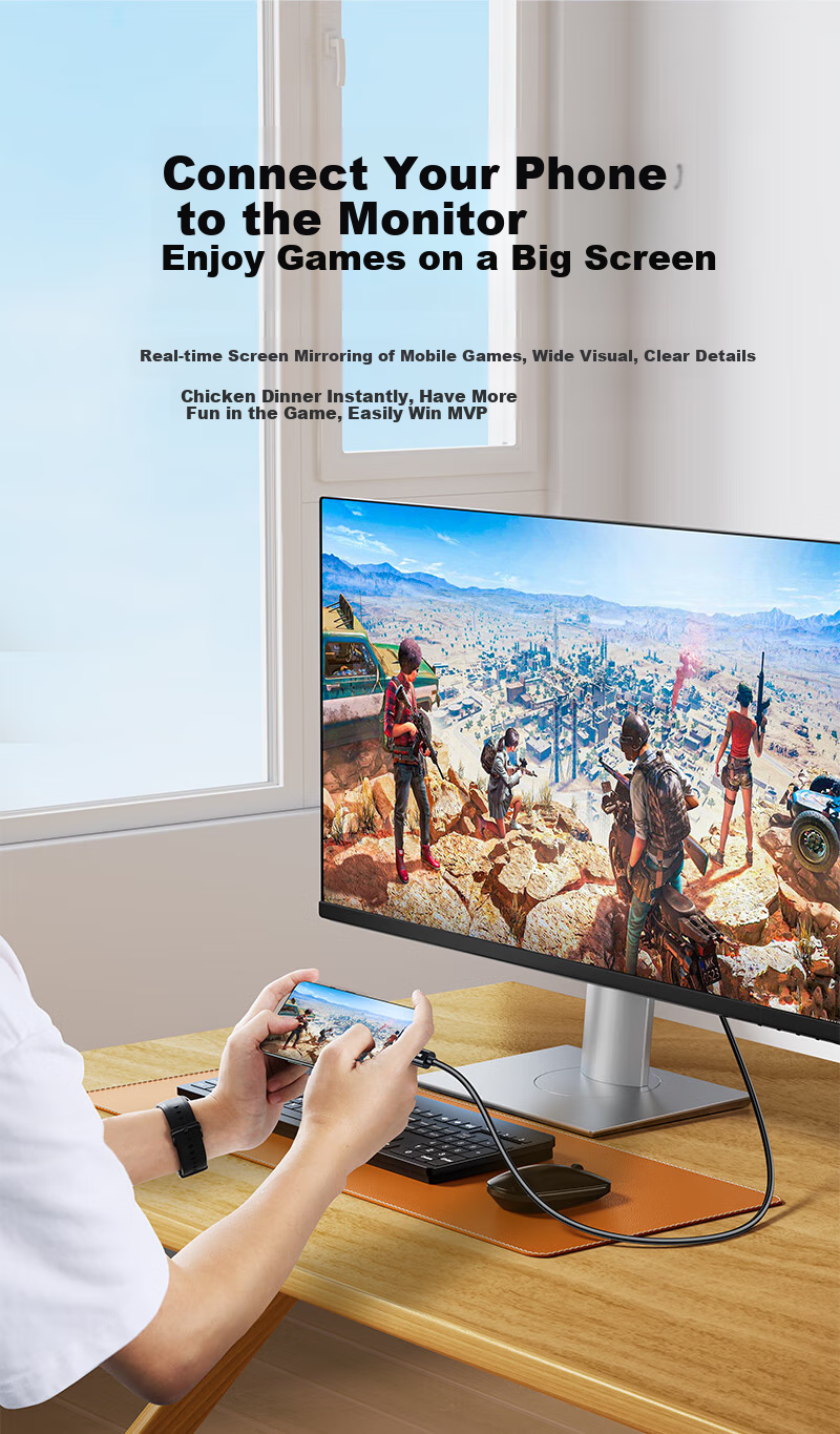 Кабель SAMZHE Type-C - HDMI, адаптер USB-C, 4K HD, 1 метр