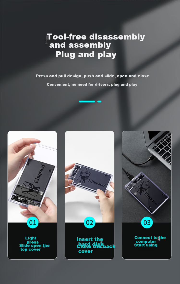 Внешний корпус для жесткого диска BUBM 2.5 дюйма, USB 3.1 Type-C, SATA, совместим с ноутбуками и настольными компьютерами, для SSD и HDD