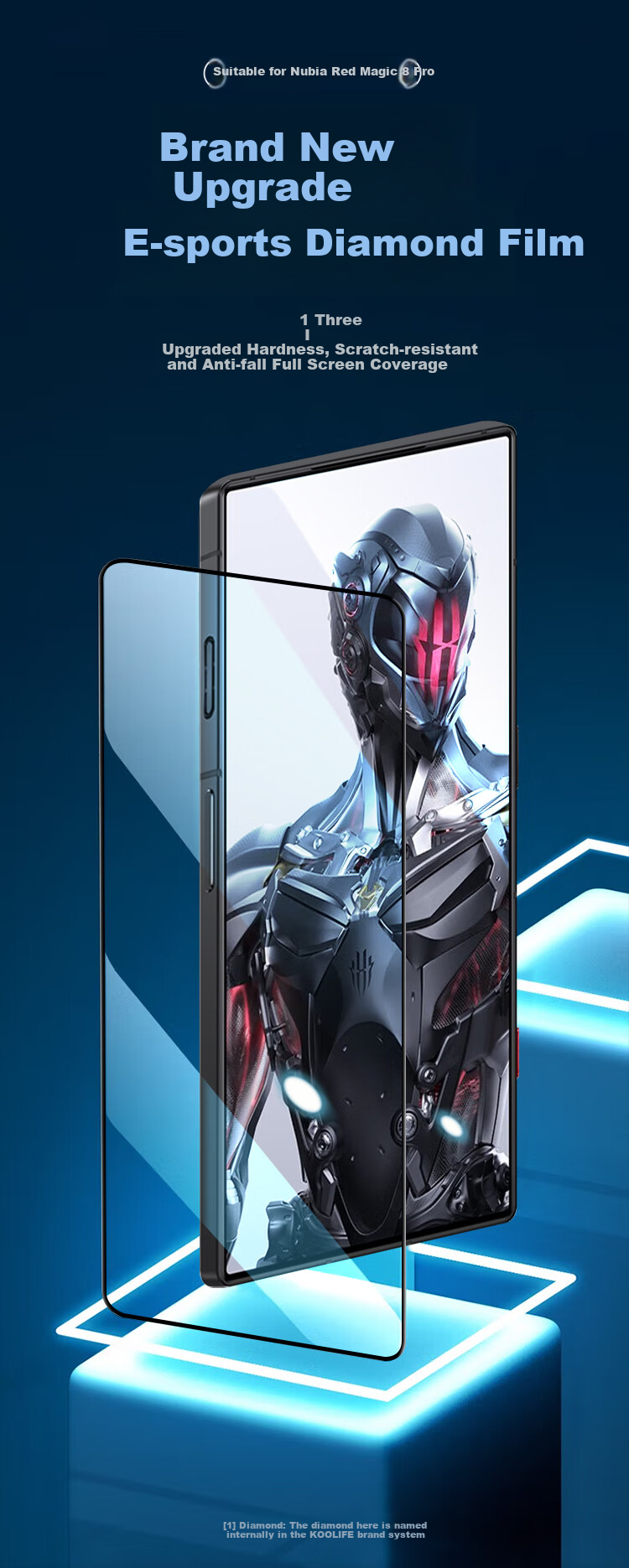 Защитное стекло KOOLIFE для Nubia Red Magic 8 Pro/8 Pro+/8S Pro, полноэкранная игровая пленка, HD противоударное стекло