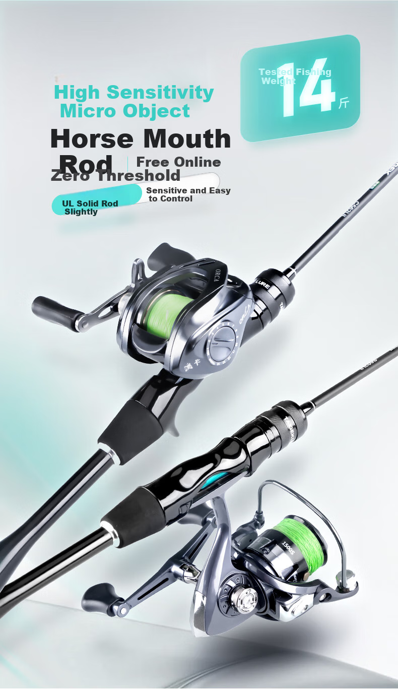 Спиннинговый набор Taigek Micro-Canting Lure Rod, 1.68м, UL Fast, прямой хват, для стримовой рыбалки