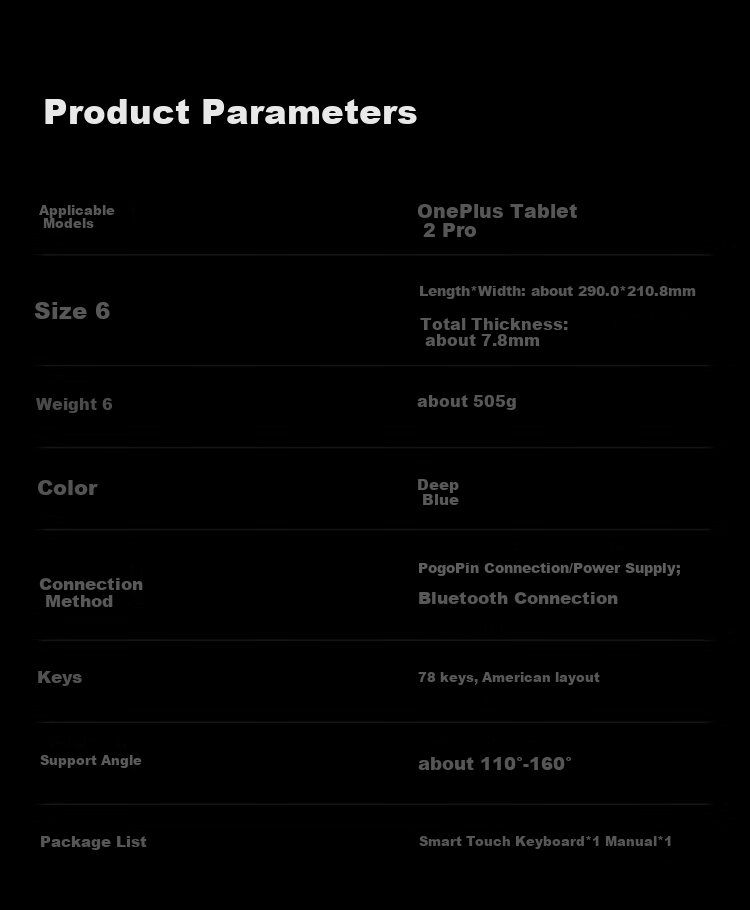 Клавиатура Yijia Tablet 2 Pro Smart Touch Keyboard, синяя