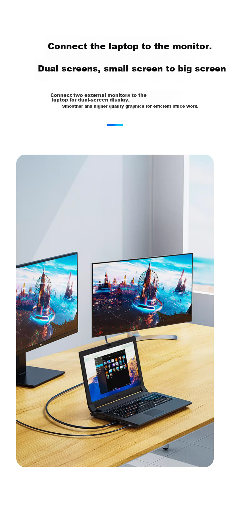 Кабель BIAZE USB 3.0 на HDMI, внешний видеоадаптер для ноутбука, компьютера, телевизора, проектора, 1 метр