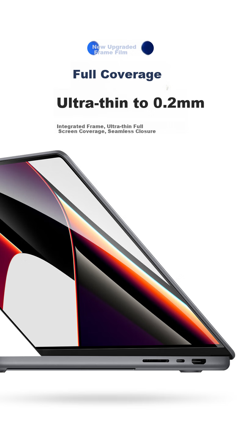 Защитная пленка DiyiGongfang для Apple Macbook Air 13 M2/M3/M4, HD, с рамкой, 13.6 дюйма