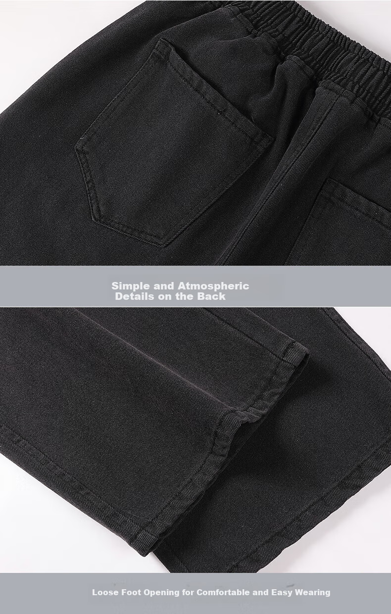 Мужские джинсы Homlean Vintage Washed Jeans, осенние, прямые, американского стиля, свободные, широкие, повседневные брюки HS19, темно-серые, размер L