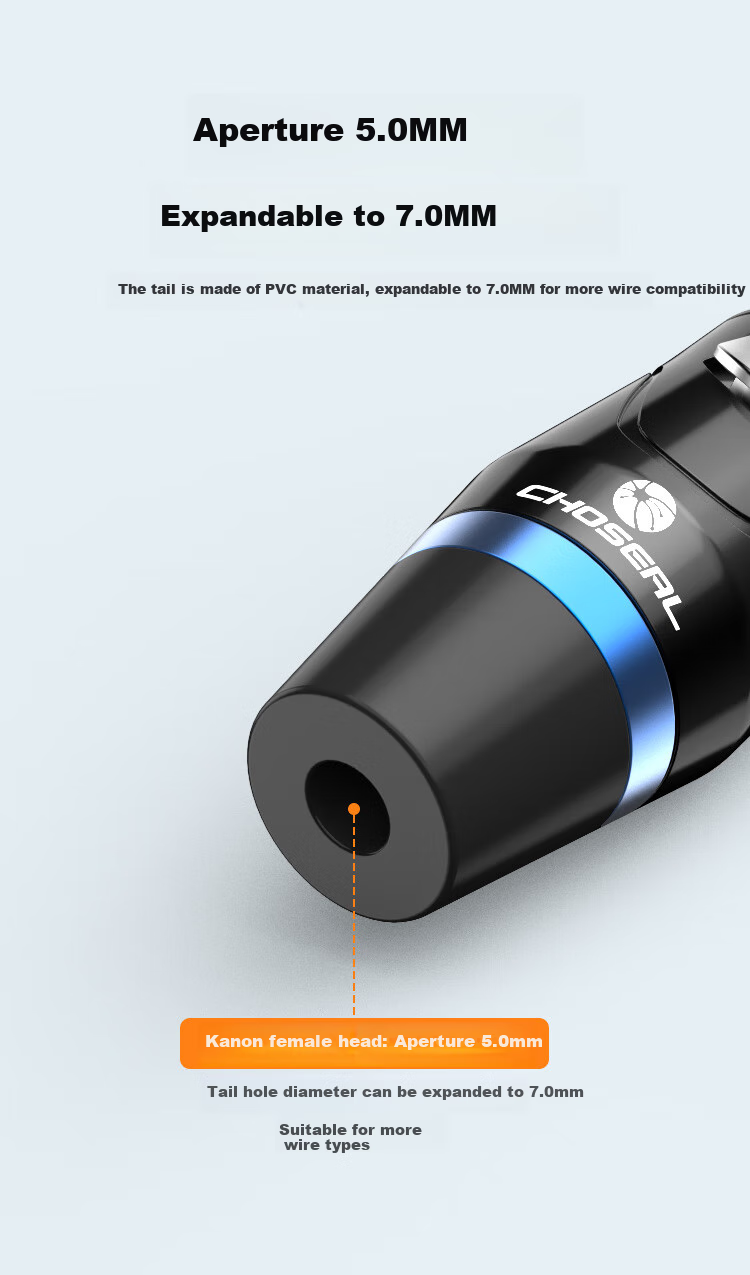 CHOOSEAL (CHOSEAL) QD2102B, разъем XLR "мама", трехжильный, позолоченный, 2 шт.