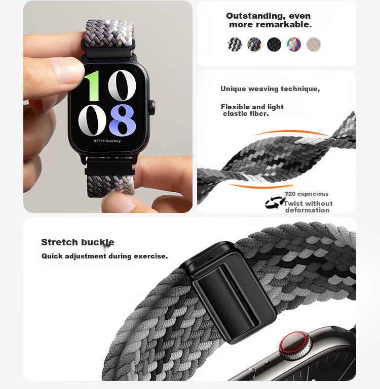 Ремешок Smorss Magnetic Woven Nylon для Vivo Watch GT, Iqoo Watch GT, унисекс, черный и шоколадный