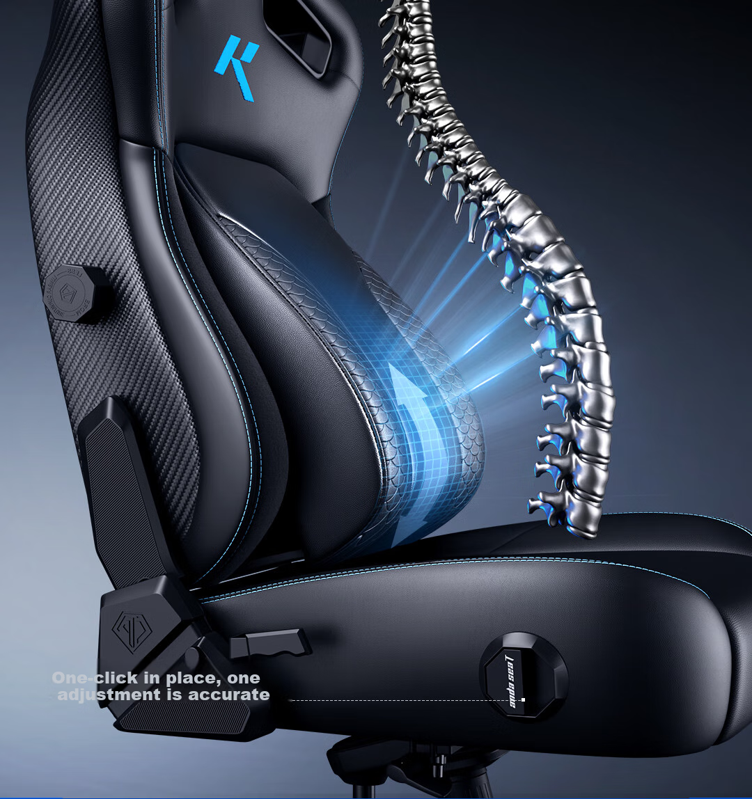 Игровое кресло andaseaT Qilin Wangzuo 2.0, эргономичное, с подставкой для ног, синее