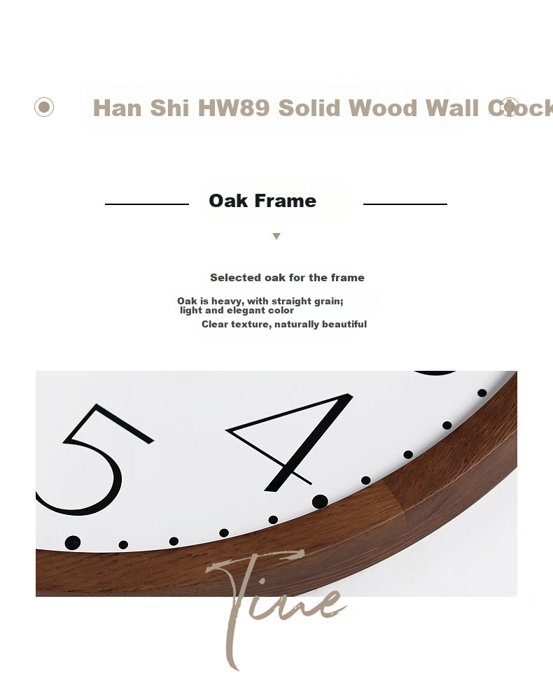 Настенные часы Hense HW89, деревянные, круглые, кварцевые, диаметр 30 см