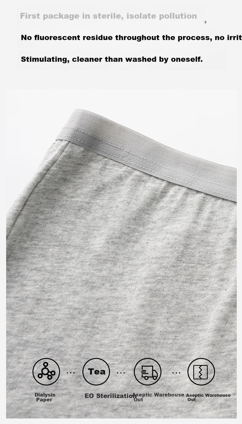 Одноразовые мужские трусы Jingshumian Xinjiang Soft Cotton, 10 шт., размер L, серые