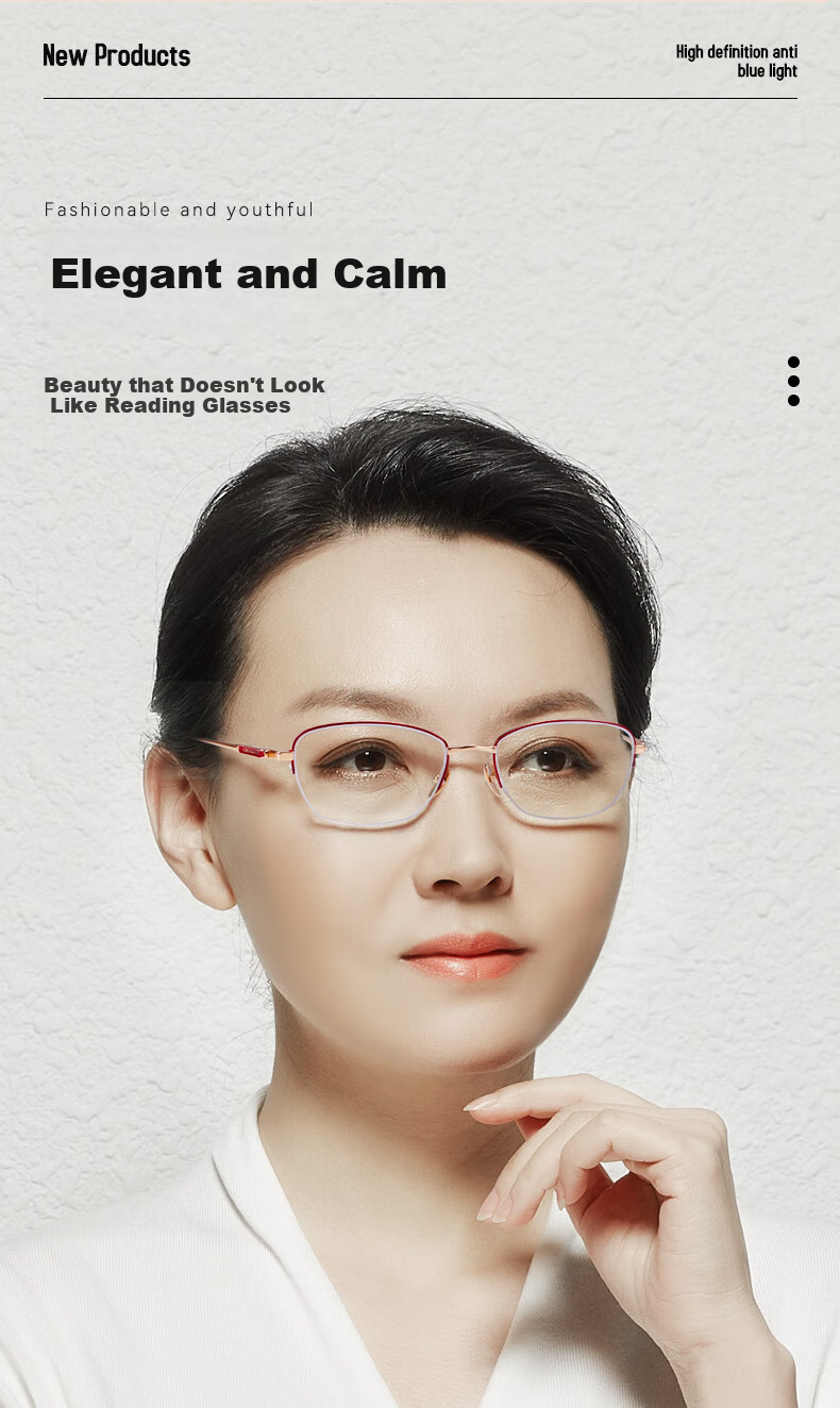 Очки для чтения Xiyanghong, женские, из чистого титана, модные, с защитой от синего света, подарок на День матери, модель A103M, 400 диоптрий