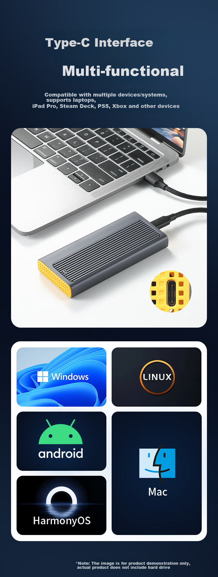 Внешний корпус для M.2 NVMe SSD