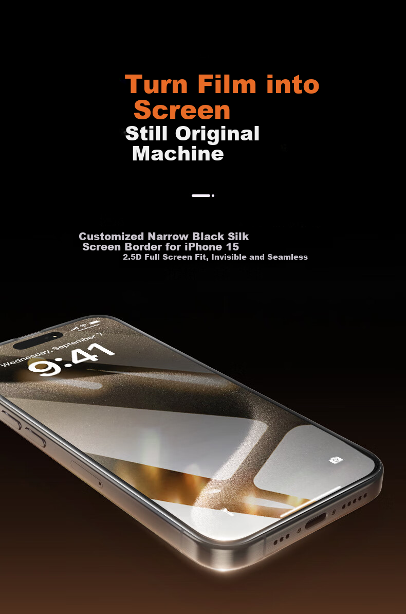 Защитное стекло MOCOLL для Apple iPhone 15 Pro Max, противоударное, антибликовое, полное покрытие экрана, HD Clear