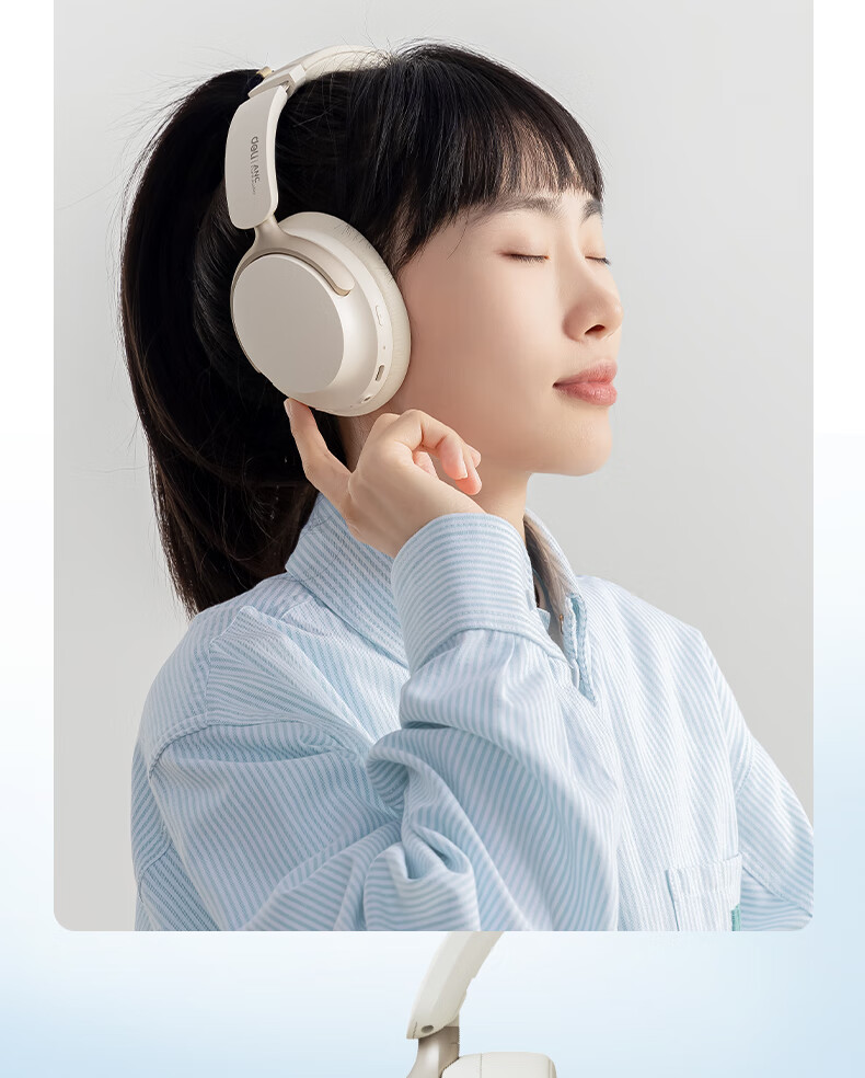 Беспроводные наушники Deli с шумоподавлением, Bluetooth 5.4, с микрофоном, белые