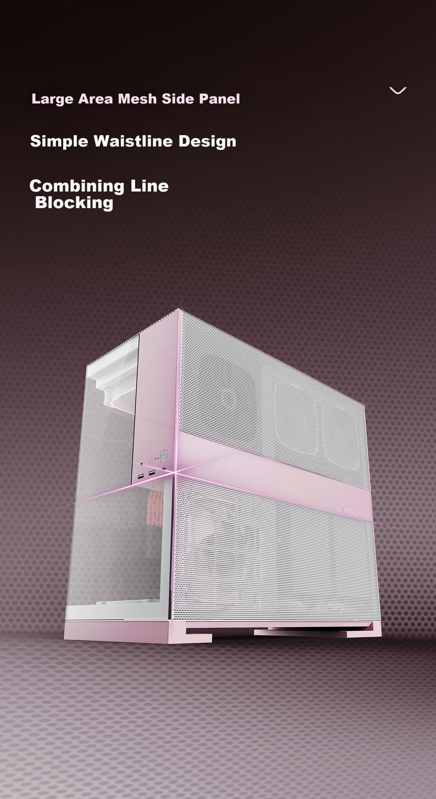 Корпус GeometricFuture Model5 Wukong Pink Limited Edition для компьютера, Розовый
