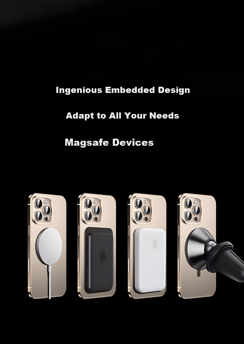 Чехол для iPhone 16 Pro Max IM-CHEN, противоударный, с магнитным кольцом и подставкой, ультратонкий, металлический, матовый, Титановый