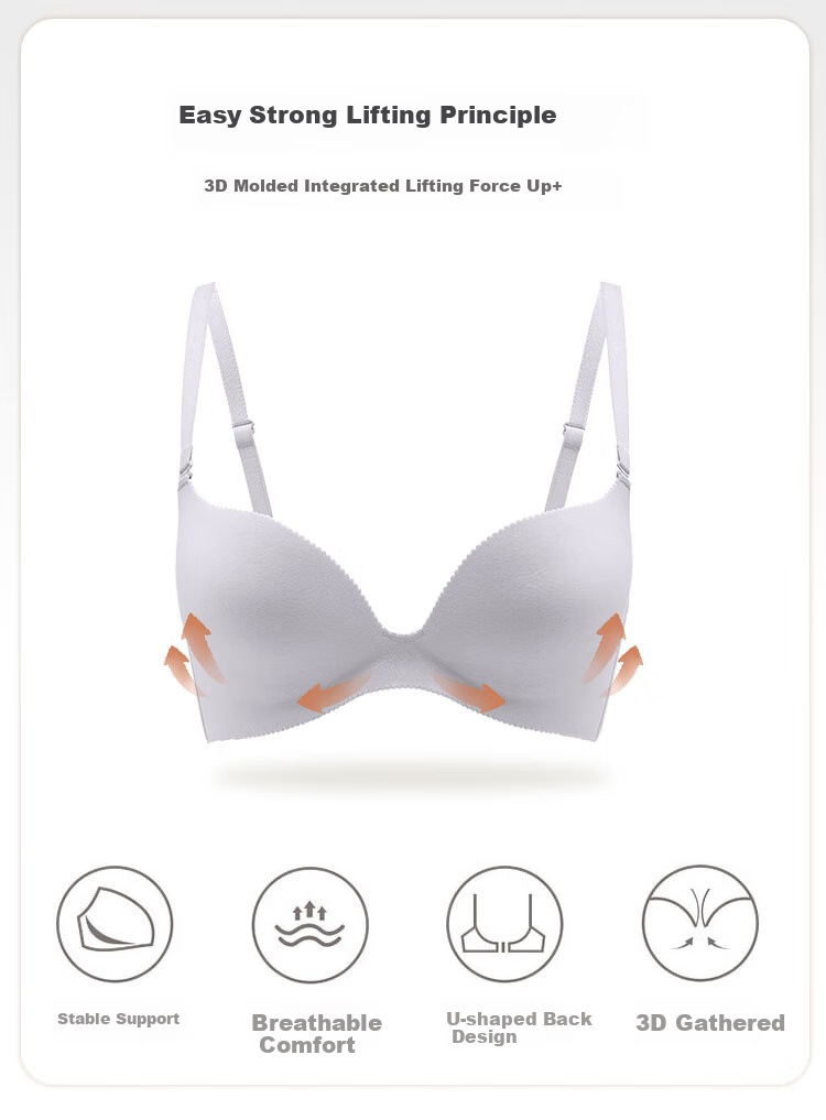 Бюстгальтер Maniform Smooth Seamless Push-Up Bra, бесшовный, с мягкими чашками, без косточек, для маленькой груди, размер 75C, цвет телесный